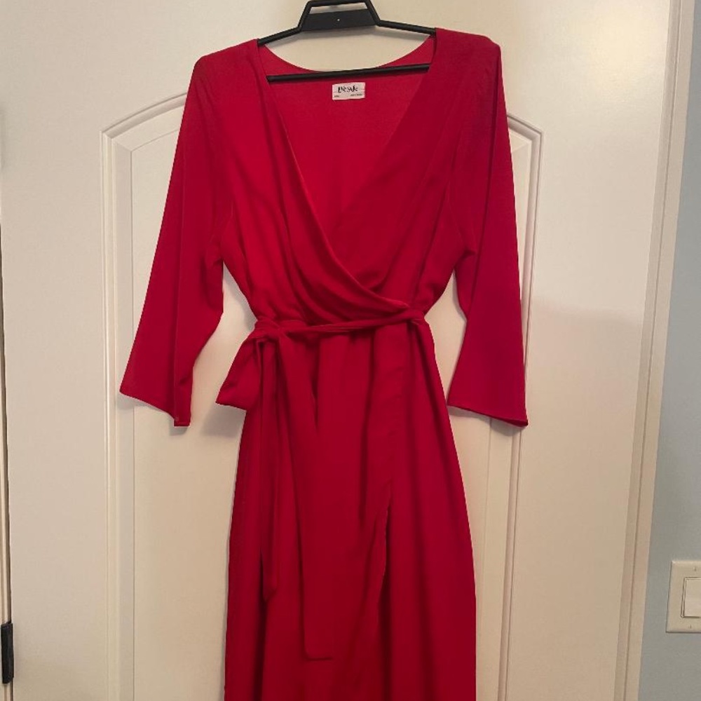 Love, Sadie: Red Chiffon Dress-Size Medium